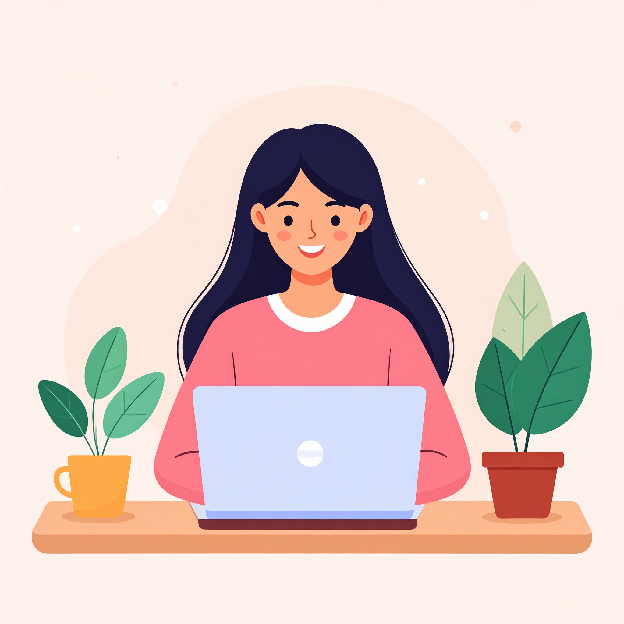 パソコンを操作している女性