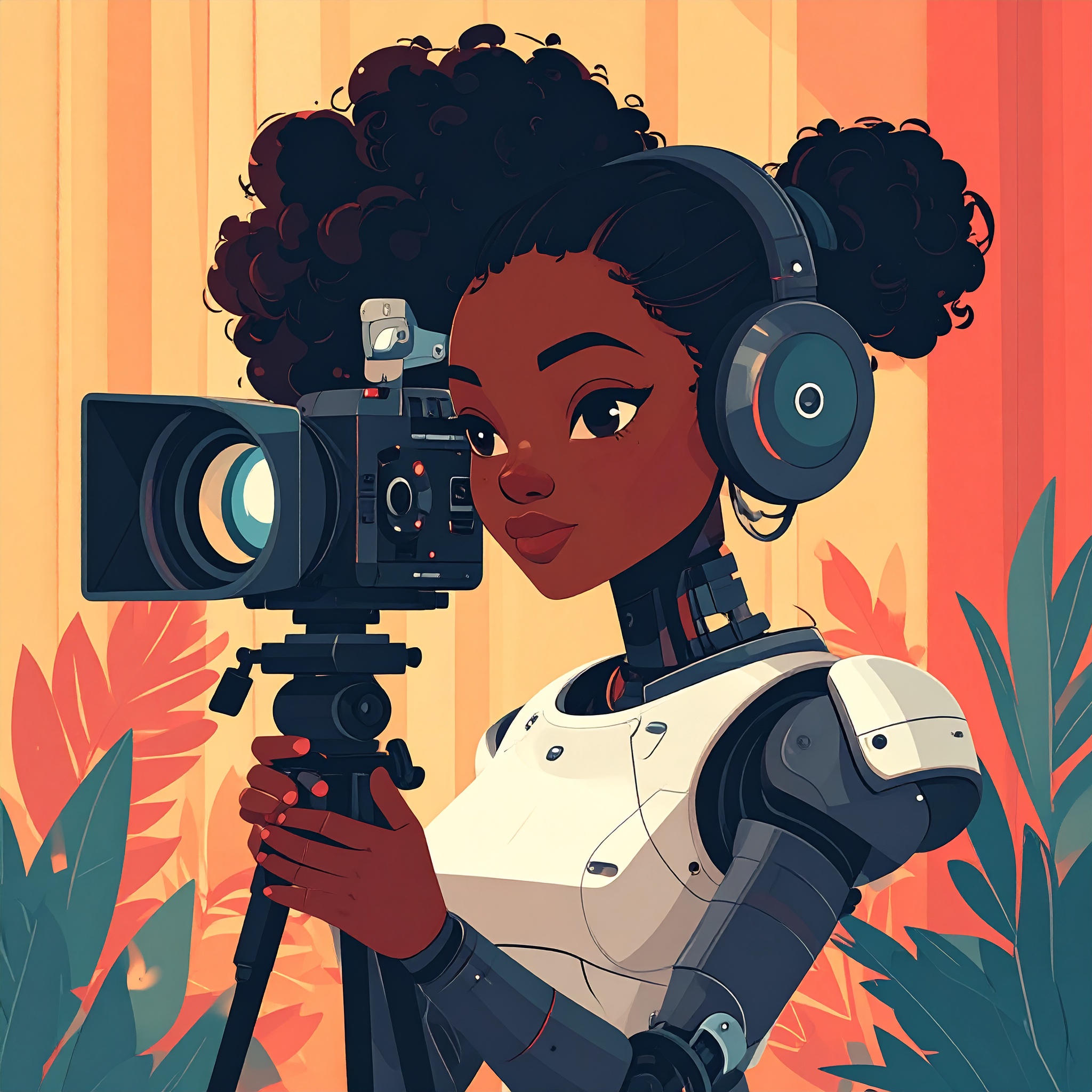 映画撮影している女の子