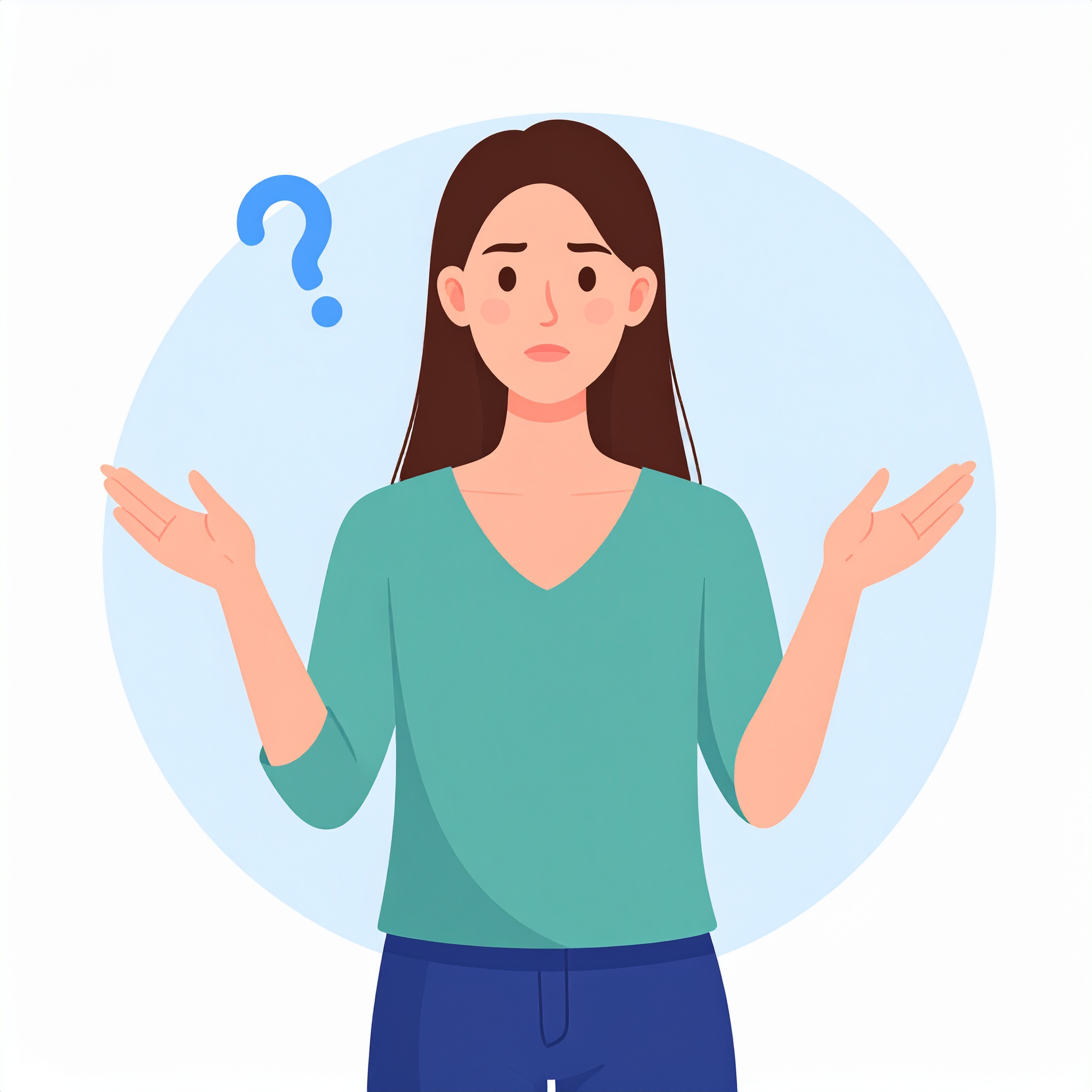 困ってる女性のイラスト