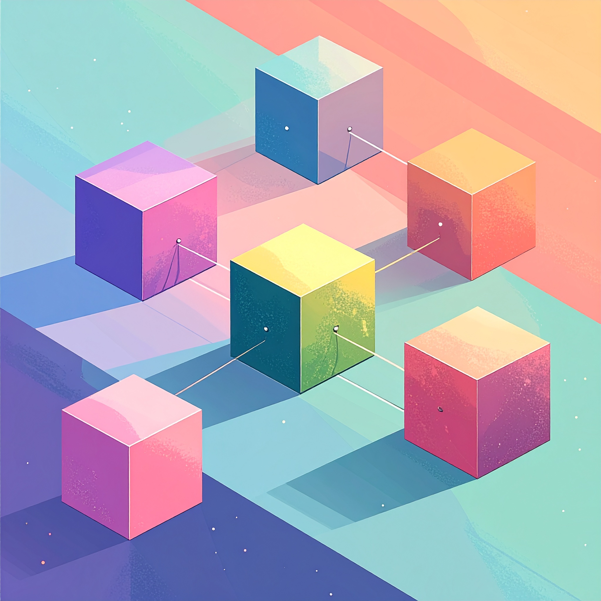 箱と箱が繋がってるイラスト