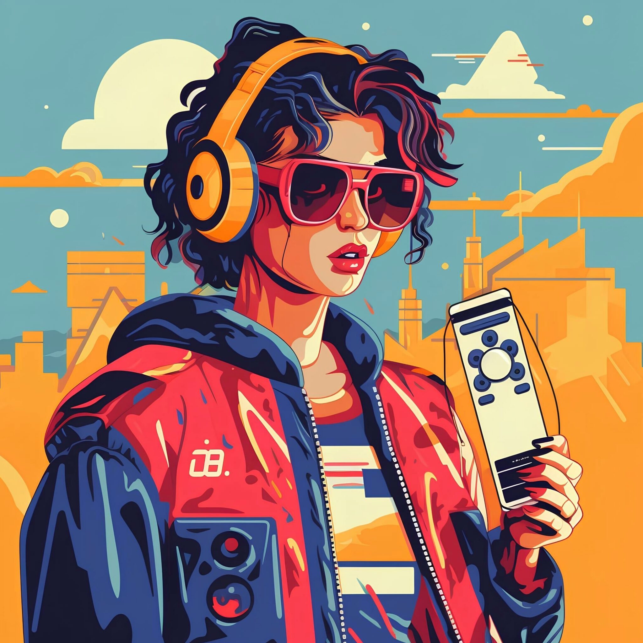 音楽聞いてる女の子