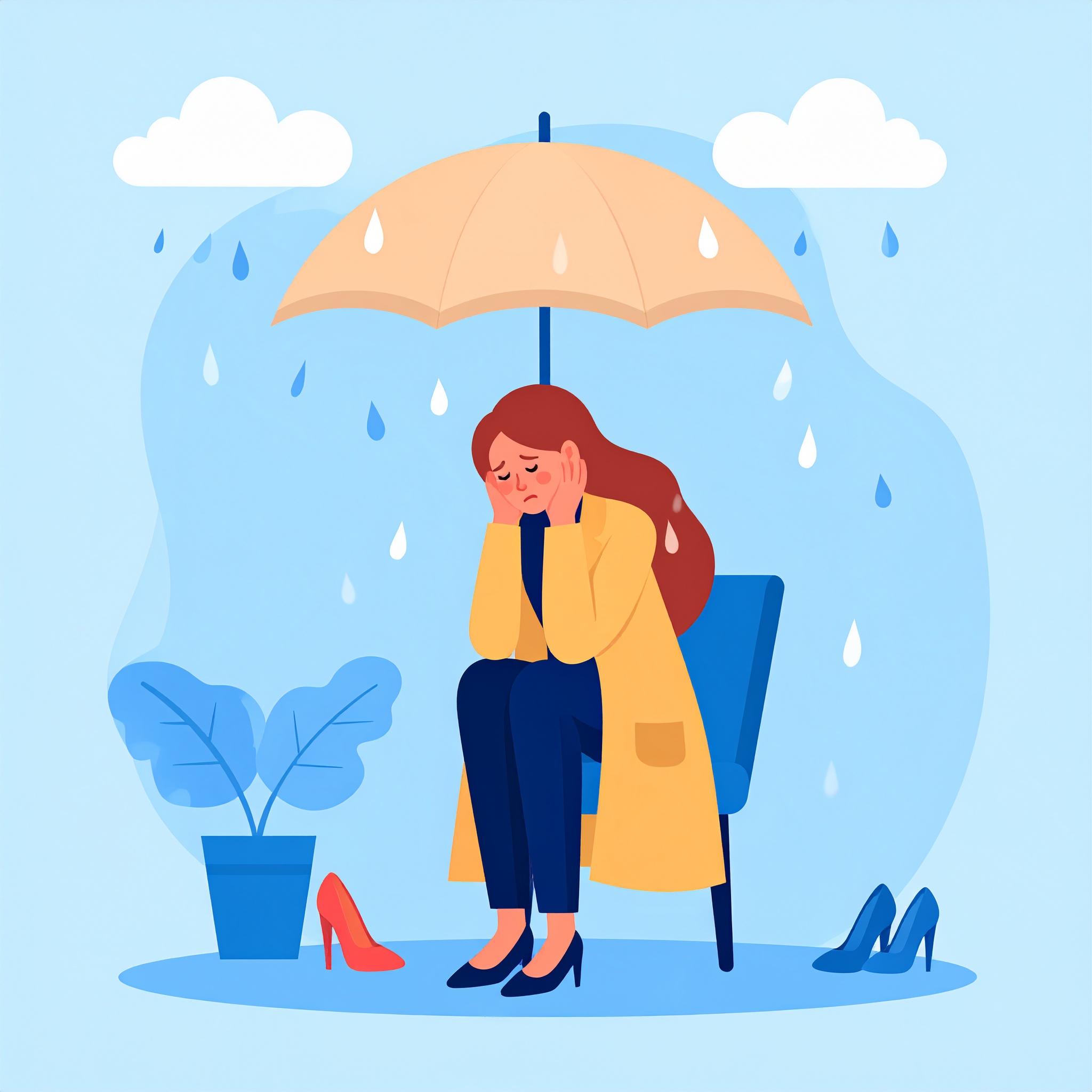 悲しんでいるイラスト