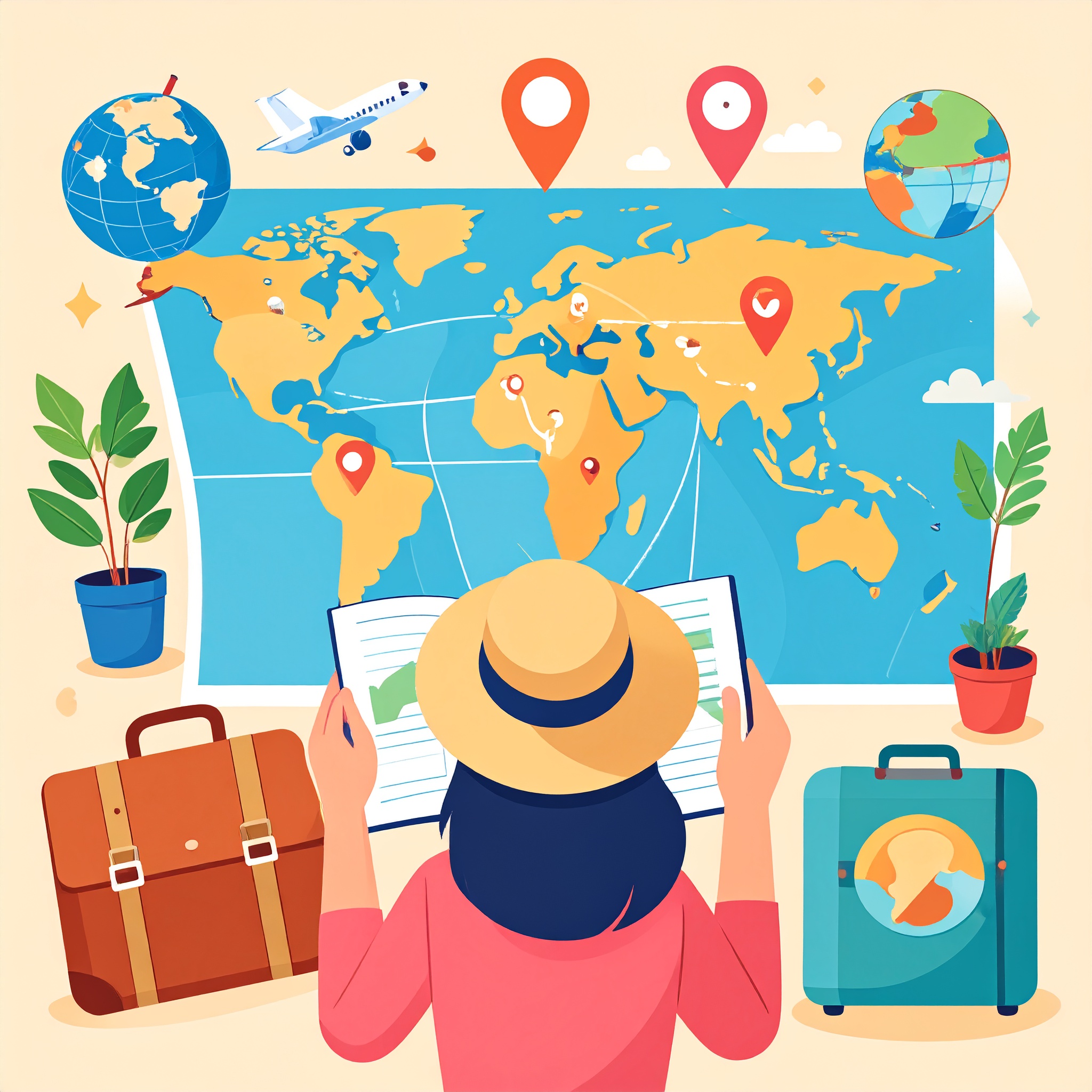 旅行計画中の人